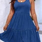 Plus Size Tiered Scoop Neck Tank Dress