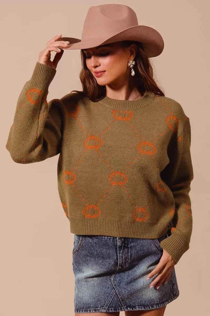 SO ME Pumpkin Rhombus Halloween Thanksgiving Sweater - GiFTiFY
