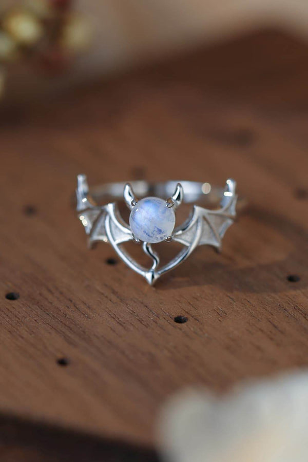 Moonstone Bat 925 Sterling Silver Ring - GiFTiFY