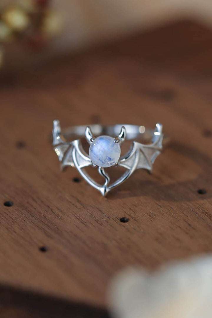 Moonstone Bat 925 Sterling Silver Ring - GiFTiFY
