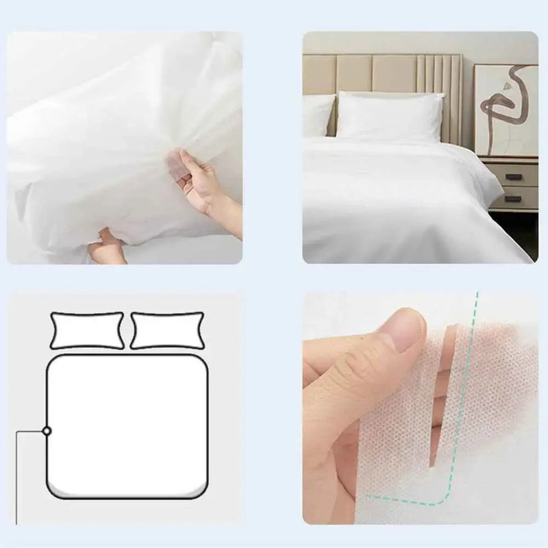 Disposable Travel Bedding Set Disposable Travel Bedding Set by Dropshee