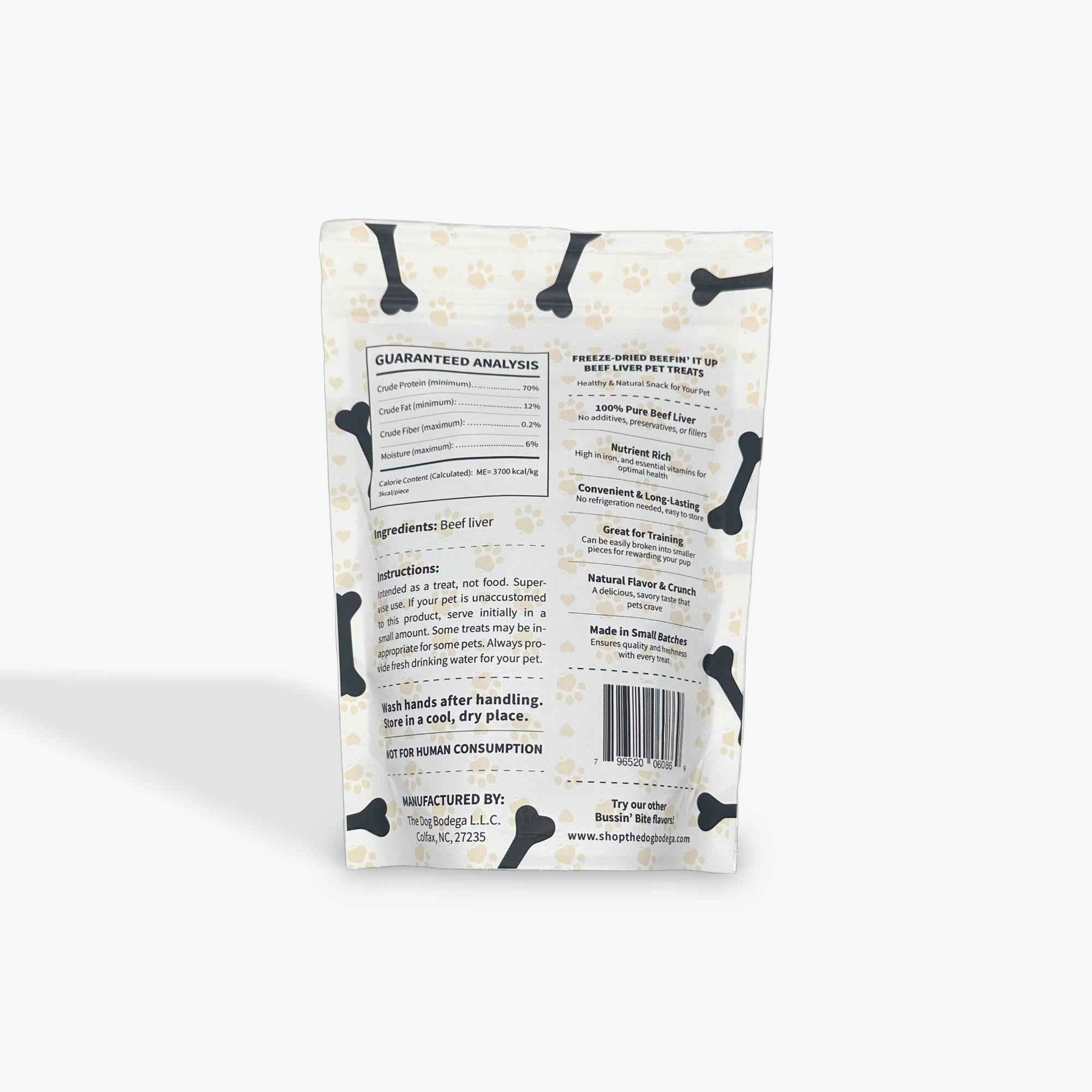 Human-Grade Freeze Dried Dog Treats / Cat Treats | 100% Beef Liver Bussin’ Bites Beefin’ It Up