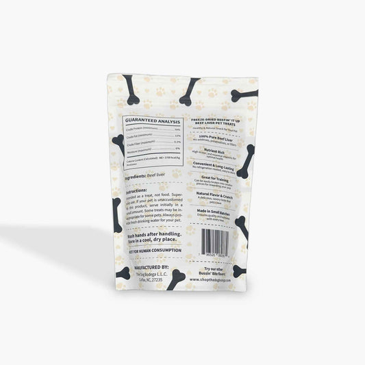 Human-Grade Freeze Dried Dog Treats / Cat Treats | 100% Beef Liver Bussin’ Bites Beefin’ It Up