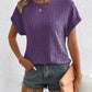 Plus Size Ribbed Texture Short Sleeve T-Shirt - GiFTiFY