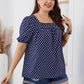 Honey Plus Size Polka Dot Square Neck Blouse - GiFTiFY