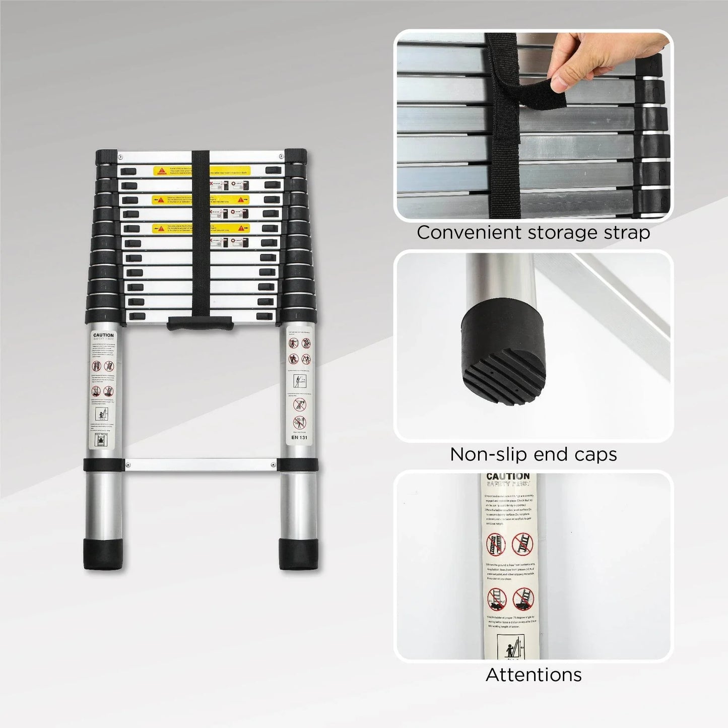 Aluminum Telescoping Ladder For Outdoor Work - GiFTiFY