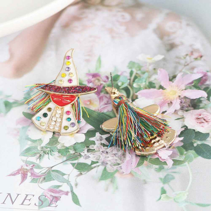 Witch Rhinestone Alloy Earrings - GiFTiFY