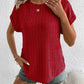 Plus Size Ribbed Texture Short Sleeve T-Shirt