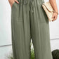 Plus Size High Waist Wide Leg Drawstring Pants - GiFTiFY