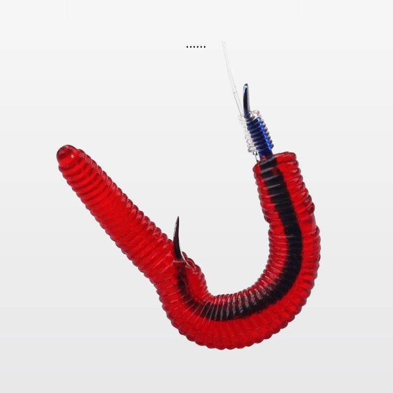 Fake Bait Red Worm Earthworm mutual by mutualdropshopping