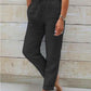 Women's Elastic Waist Solid Color Cotton Pants - GiFTiFY