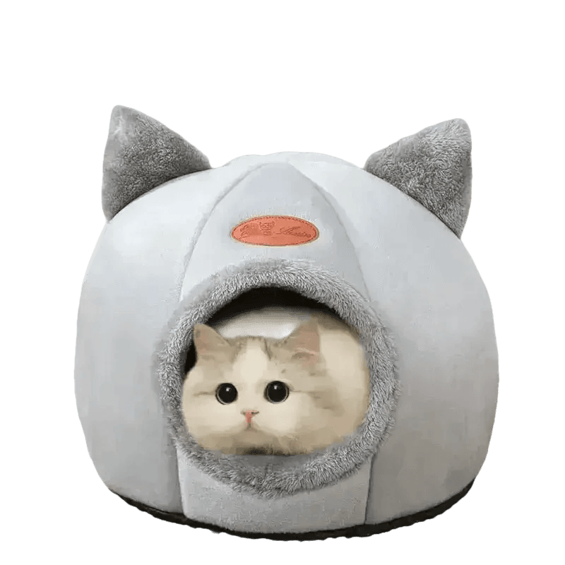 Cat in Gray Cat Bed Myliketpets Shop Small Pet Basket - GiFTiFY