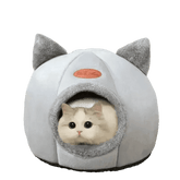 Cat in Gray Cat Bed Myliketpets Shop Small Pet Basket - GiFTiFY