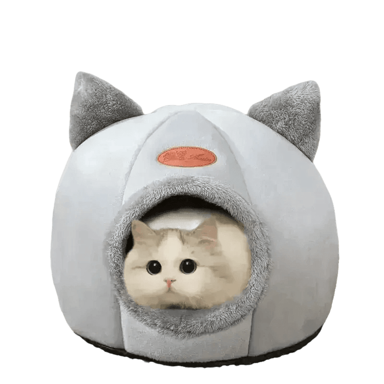 Cat in Gray Cat Bed Myliketpets Shop Small Pet Basket - GiFTiFY