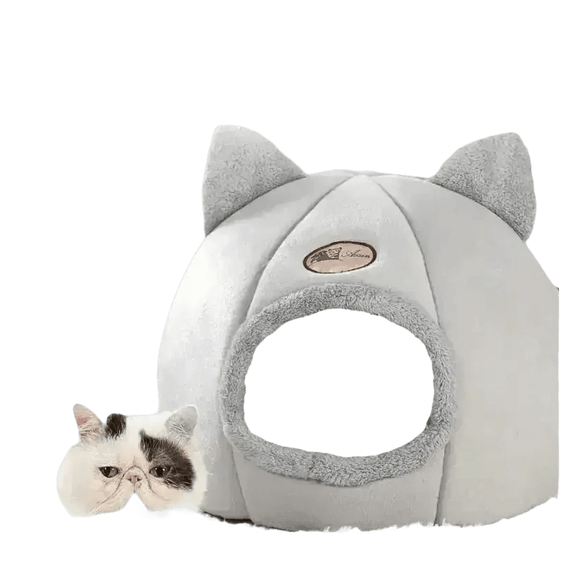 Cat in Gray Cat Bed Myliketpets Shop Small Pet Basket - GiFTiFY