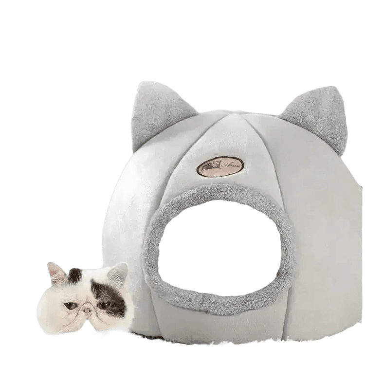 Cat in Gray Cat Bed Myliketpets Shop Small Pet Basket - GiFTiFY