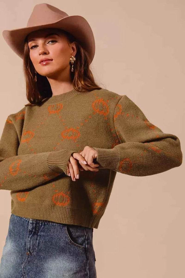 SO ME Pumpkin Rhombus Halloween Thanksgiving Sweater - GiFTiFY