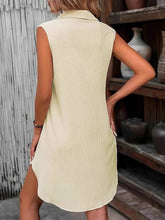 Plus Size Texture Button-Front Shirt Dress - GiFTiFY