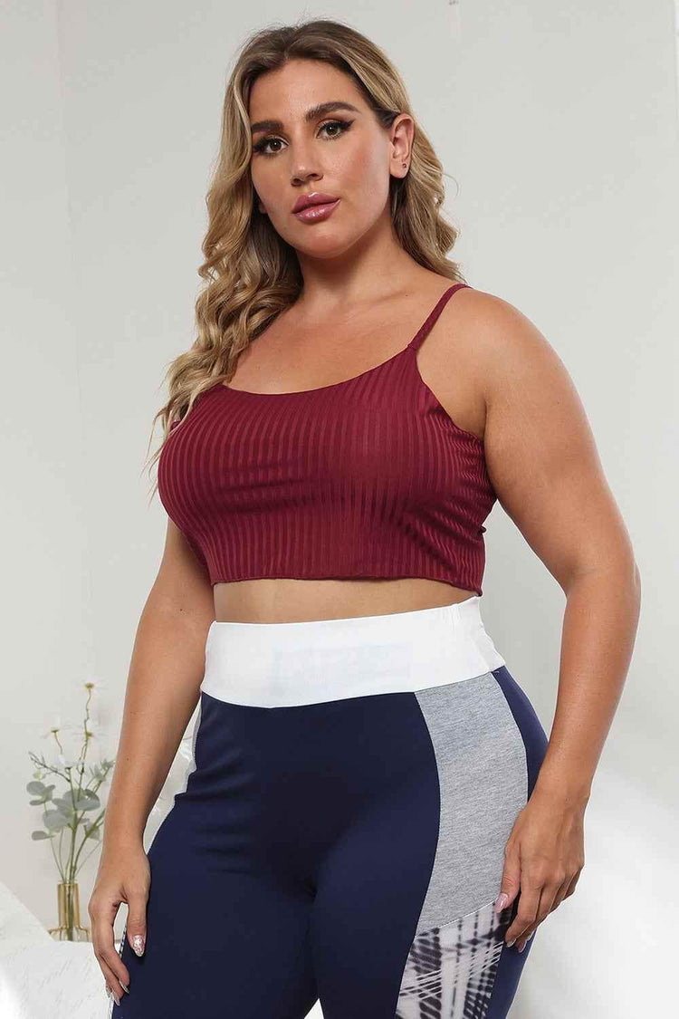 Plus Size Ribbed Spaghetti Strap Top - GiFTiFY