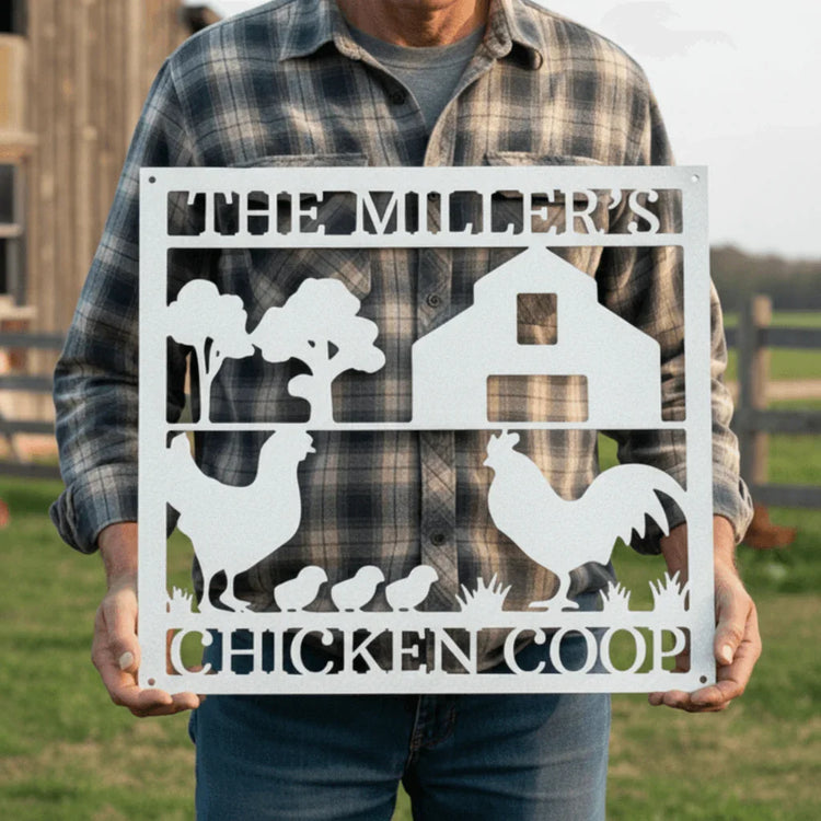 Chicken Coop Personalized Gifts - Custom Metal Sign - GiFTiFY