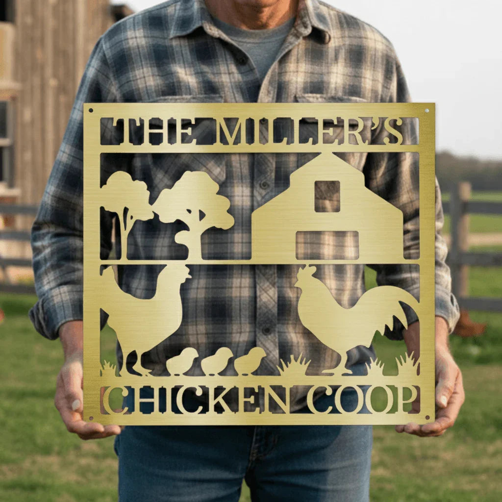 Chicken Coop Personalized Gifts - Custom Metal Sign - GiFTiFY