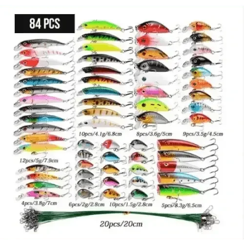 Colorful Fishing Lures Portable Fishing Gear Set fishing gear set plastic bait by CJDropshipping
