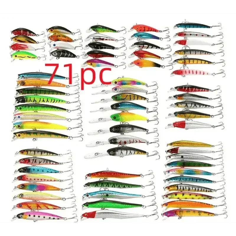 Colorful Fishing Lures Portable Fishing Gear Set fishing gear set plastic bait by CJDropshipping