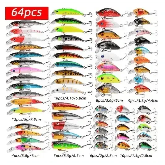 Colorful Fishing Lures Portable Fishing Gear Set fishing gear set plastic bait by CJDropshipping
