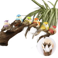 Figuras de pájaros artificiales de colores, simulación de animales de espuma