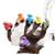 Colorful decorative bird figurines.