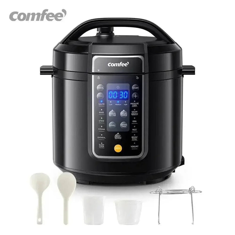 COMFEE’ 6 Quart 9-in-1 Electric Pressure Cooker 13 Presets Instant Multi Cooker Olla de Presion Slow Rice Cooker Non-Stick Pot Electric Pressure Cooker by Dropshee
