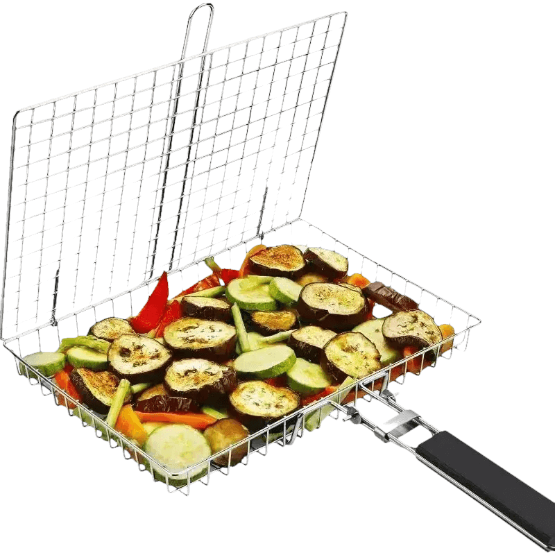 Folding Stainless Steel BBQ Grill Basket - GiFTiFY