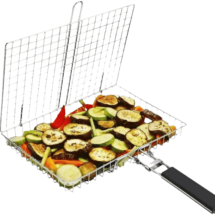 Folding Stainless Steel BBQ Grill Basket - GiFTiFY