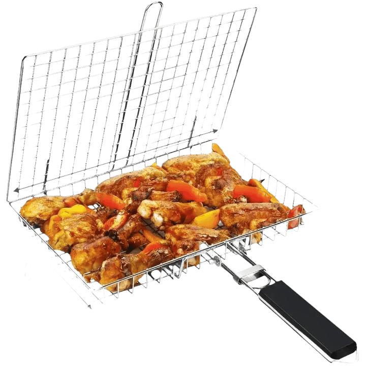 Folding Stainless Steel BBQ Grill Basket - GiFTiFY