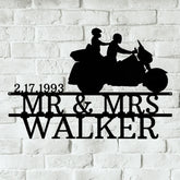 Motorcycle Couple Personalized Gifts - Custom Metal Sign - GiFTiFY