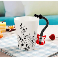 Creative Music Violin Style Guitar Ceramic Mug Coffee Tea Milk Stave Cups