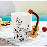 Creative Music Violin Style Guitar Ceramic Mug Coffee Tea Milk Stave Cups with Handle Coffee Mug Novelty Gifts - GiFTiFY