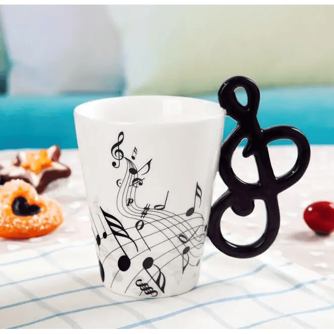 Creative Music Violin Style Guitar Ceramic Mug Coffee Tea Milk Stave Cups with Handle Coffee Mug Novelty Gifts - GiFTiFY