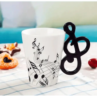 Creative Music Violin Style Guitar Ceramic Mug Coffee Tea Milk Stave Cups