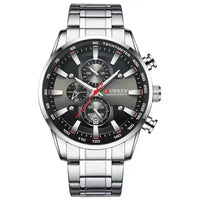 Curren Silver Blue Quartz Mens Watch