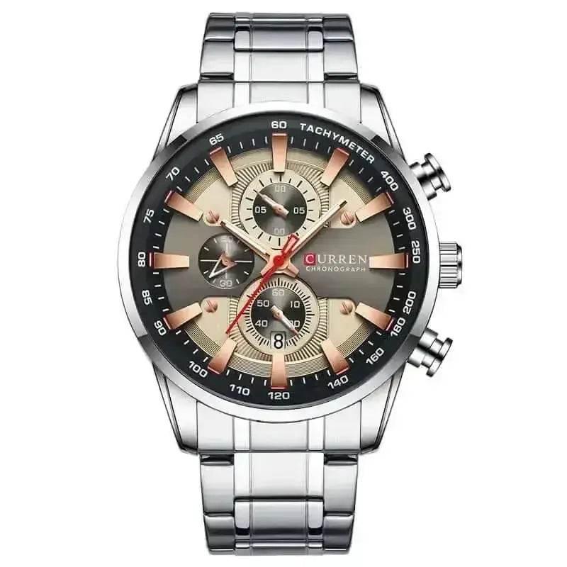 Curren Silver Blue Quartz Mens Watch men's Watches by VANA Trade
