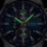 Curren Silver Blue Quartz Mens Watch - GiFTiFY
