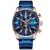 Curren Silver Blue Quartz Mens Watch