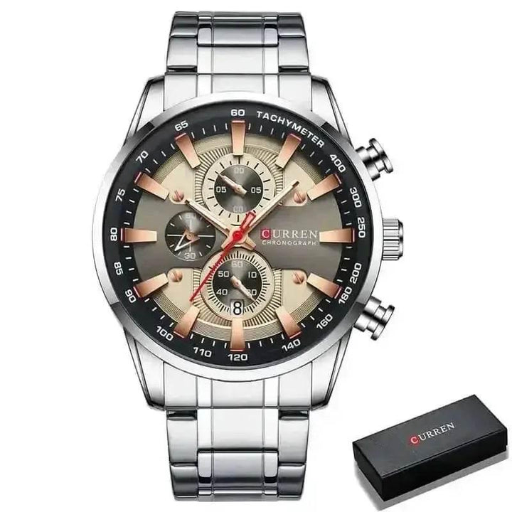 Curren Silver Blue Quartz Mens Watch - GiFTiFY