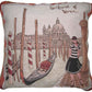 DaDa Bedding Postcard of Venice Italy Elegant Throw Pillow Cushion Cover, 18" 1-Piece