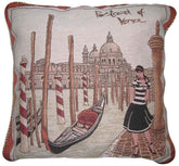 DaDa Bedding Postcard of Venice Italy Elegant Throw Pillow Cushion Cover, 18" 1-Piece