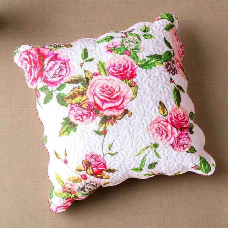DaDa Bedding Romantic Roses Spring Floral Pink Euro Pillow Sham Cover, 26" x 26" (JHW879) Cushion Cover by DaDalogy Bedding Collection