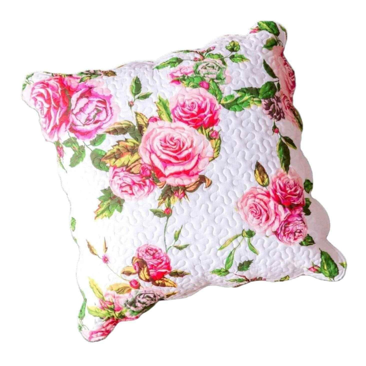 DaDa Bedding Romantic Roses Spring Floral Pink Euro Pillow Sham Cover, 26" x 26" (JHW879) Cushion Cover by DaDalogy Bedding Collection