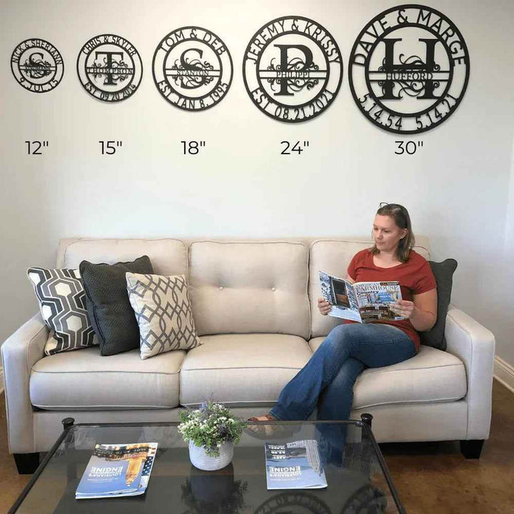 Bold Circle Home Address Personalized Gifts - Custom Metal Sign - GiFTiFY