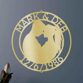 Couple Silhouette Personalized Gifts - Custom Metal Sign, Anniversary/Wedding Gift - GiFTiFY